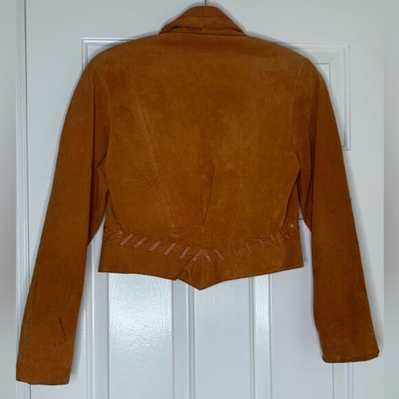Vintage Rinzi International Collection 100% Leather Brown Suede Jacket & Top Set - Picture 10 of 15